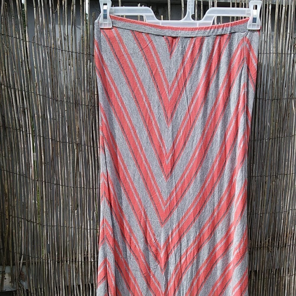 Max Studio Maxi Skirt - Gray & Coral - Women - S
